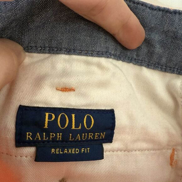 Polo Ralph Lauren Shorts Mens 38 Orange Flat Front Relaxed Fit 10" Inseam Cotton - Picture 6 of 14